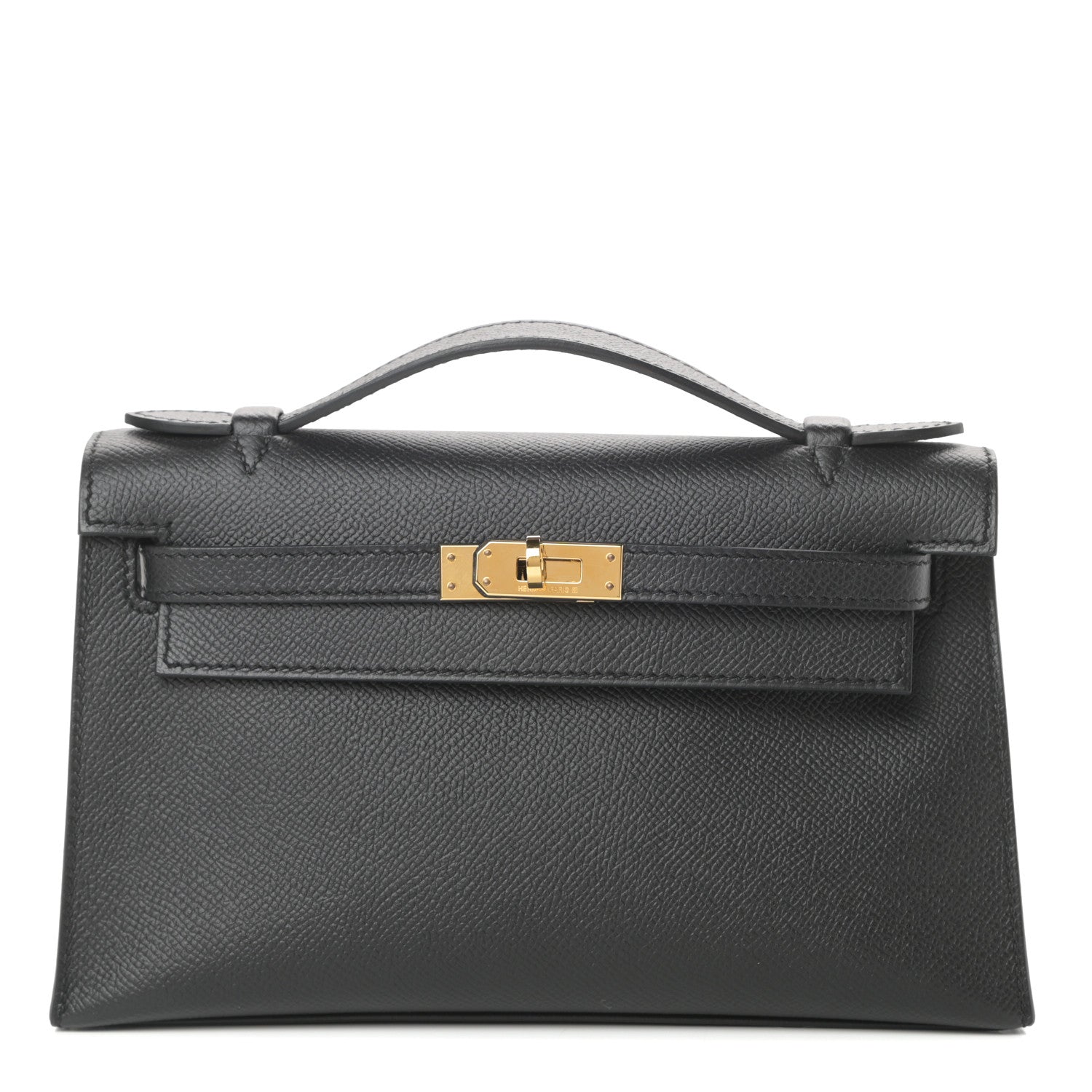 Hermes Epsom Kelly Pochette Clutch Black 1 of 10