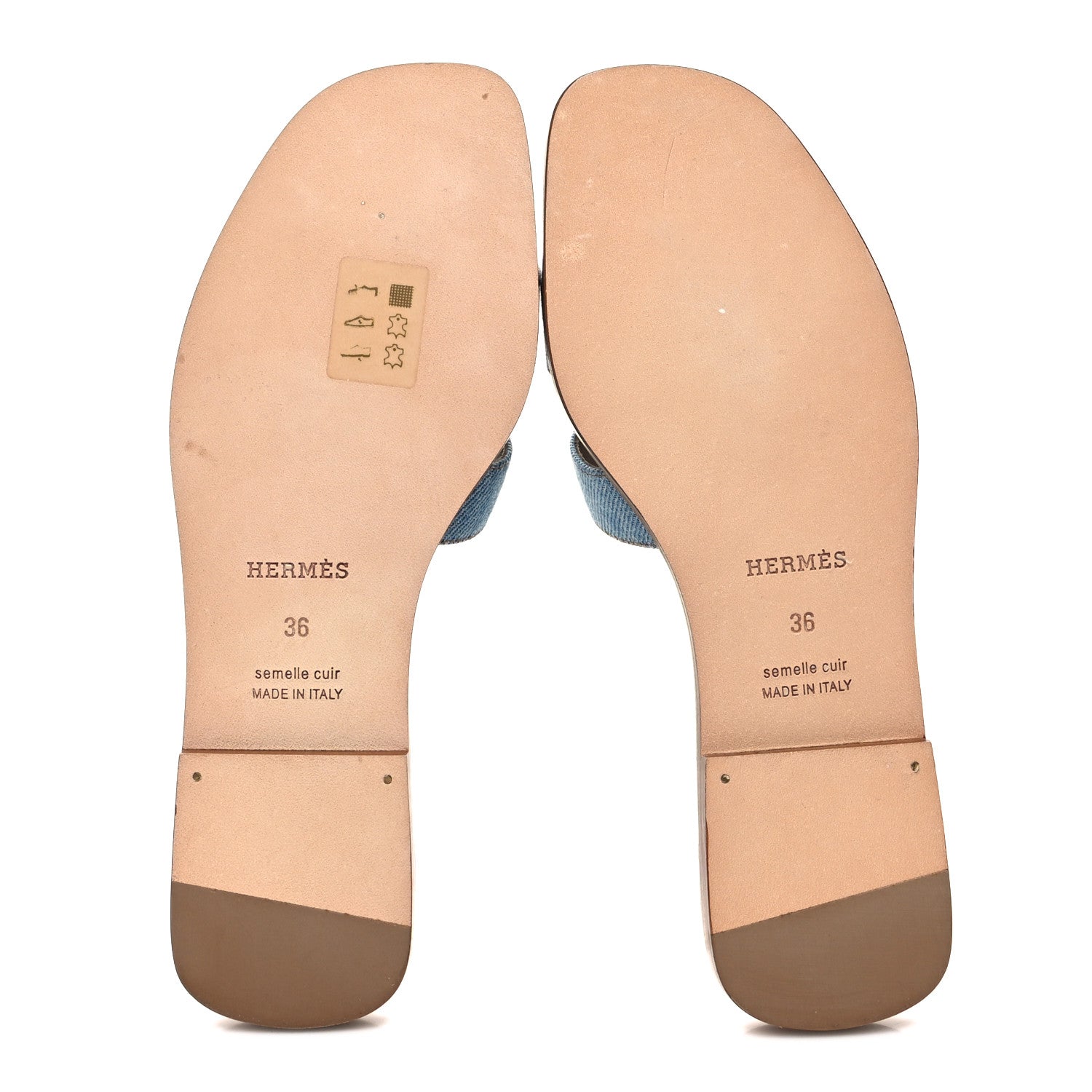 Hermes Denim Canvas Oran Sandals 36 Bleu Clair 5 of 8