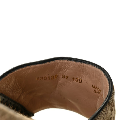 Gucci Monogram Matelasse GG Marmont Espadrille 20mm Slide Sandals 37 Beige Ebony Black 7 of 15