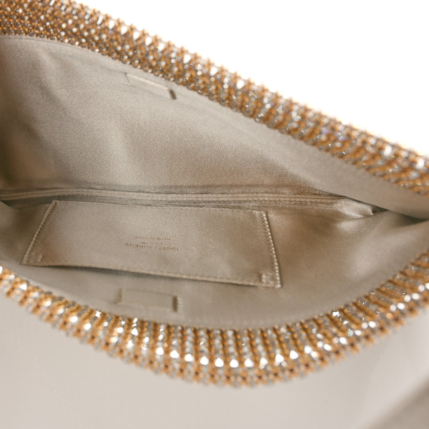 Satin Crystal Small Suzanne Shoulder Bag Silver