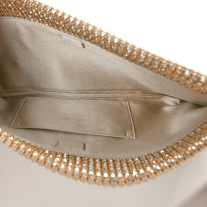Saint Laurent Satin Crystal Small Suzanne Shoulder Bag Silver 5 of 8