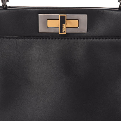 Fendi Vitello Suede Medium Peekaboo Iconic Satchel Black 10 of 19