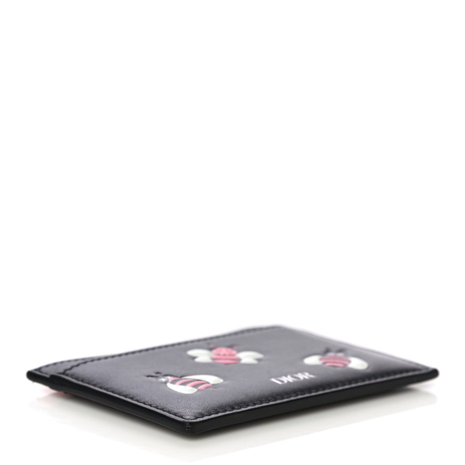 Christian Dior x KAWS Calfskin Bee Card Holder Pink Black 4 of 12