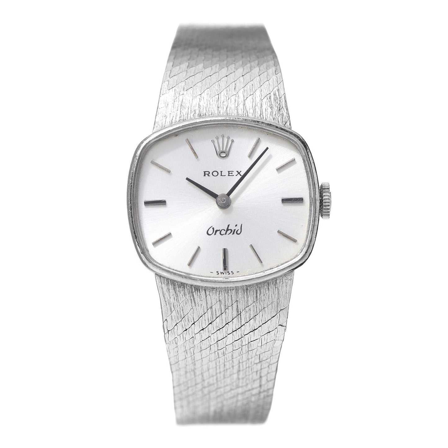 18K White Gold 22mm Orchid Manual Winding Watch