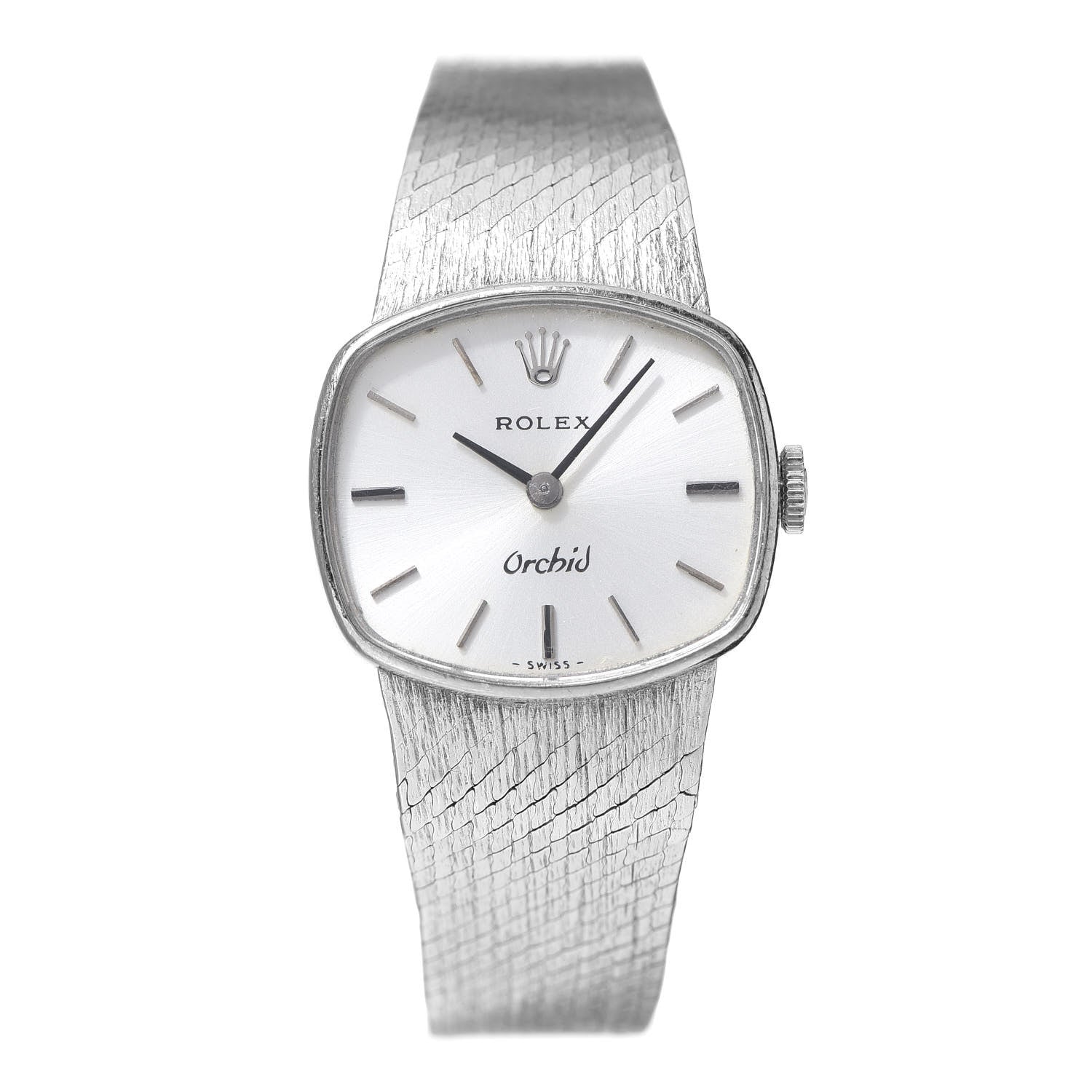 Rolex 18K White Gold 22mm Orchid Manual Winding Watch 1 of 4