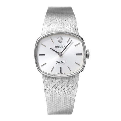 Rolex 18K White Gold 22mm Orchid Manual Winding Watch 1 of 4