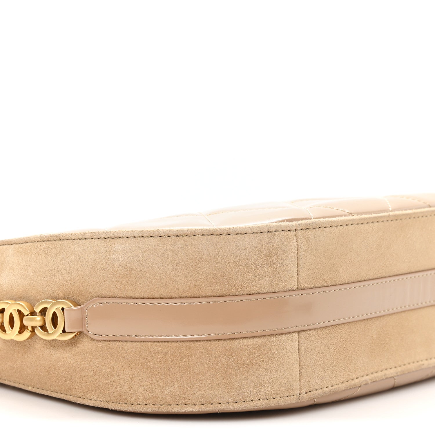 Chanel Shiny Calfskin Suede Goatskin Quilted Hobo Beige 9 of 11