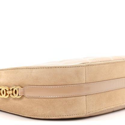Chanel Shiny Calfskin Suede Goatskin Quilted Hobo Beige 9 of 11
