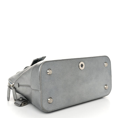 Balenciaga Metallic Calfskin LED Logo Projector Top Handle Bag Silver 4 of 14