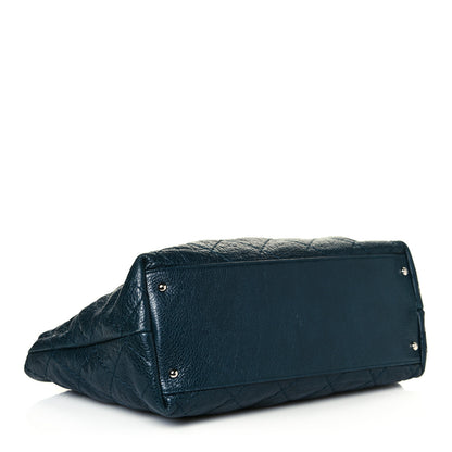 Chanel Glazed Calfskin Large On The Road Tote Dark Blue 4 of 13