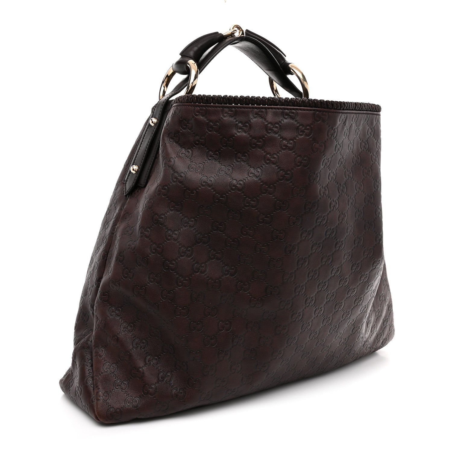 Gucci Guccissima Large Horsebit Chain Hobo Chocolate 3 of 12