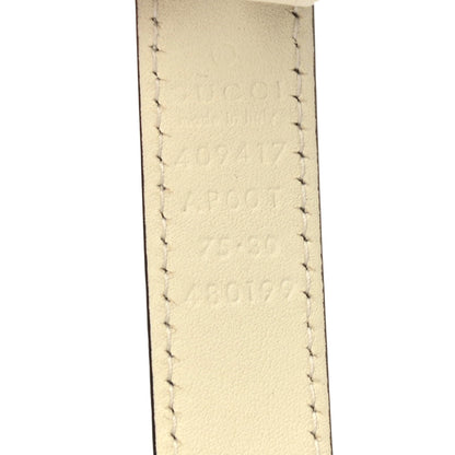 Gucci Calfskin Double G 20mm Belt 75 30 Mystic White 7 of 8