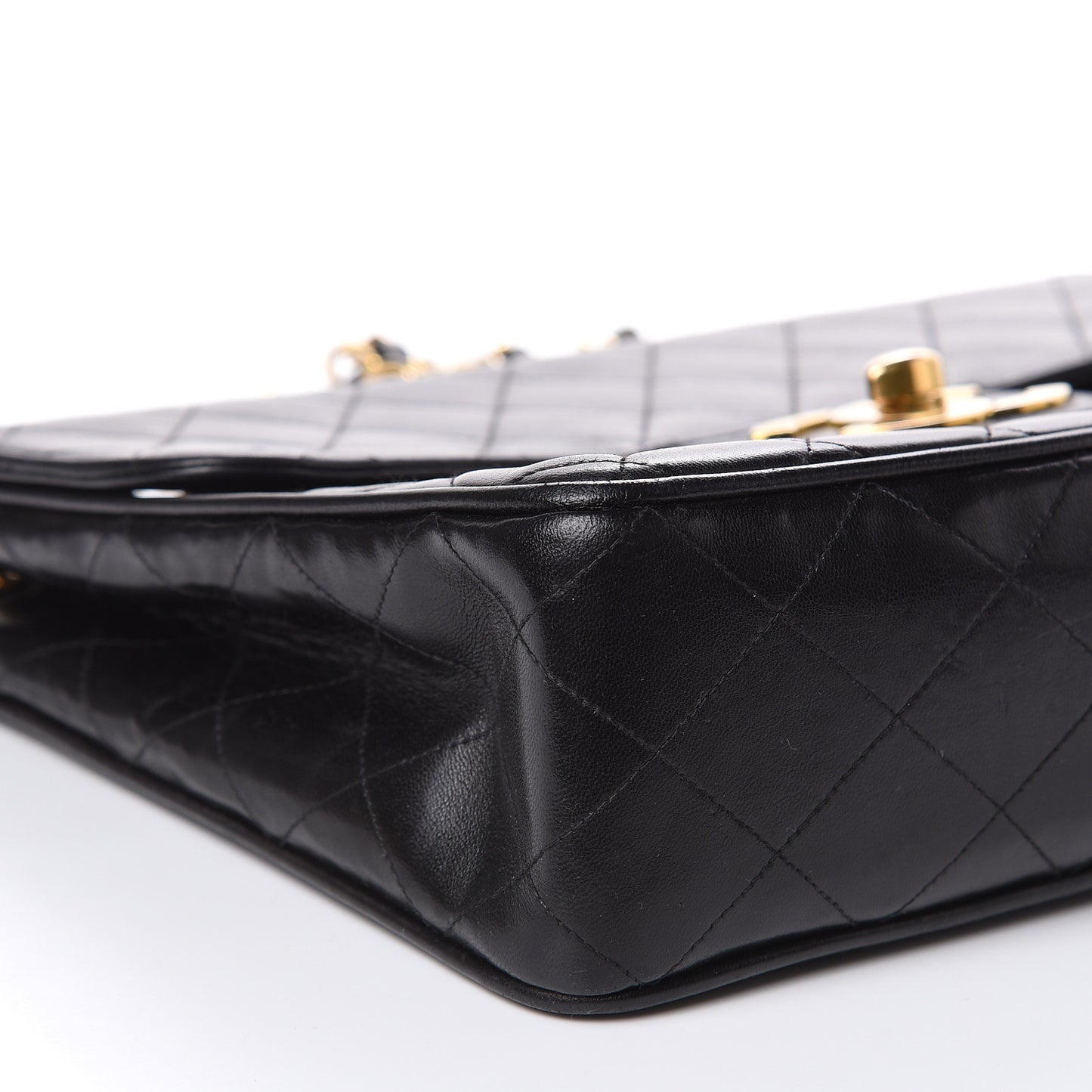 Lambskin Quilted Jumbo Single Flap Black