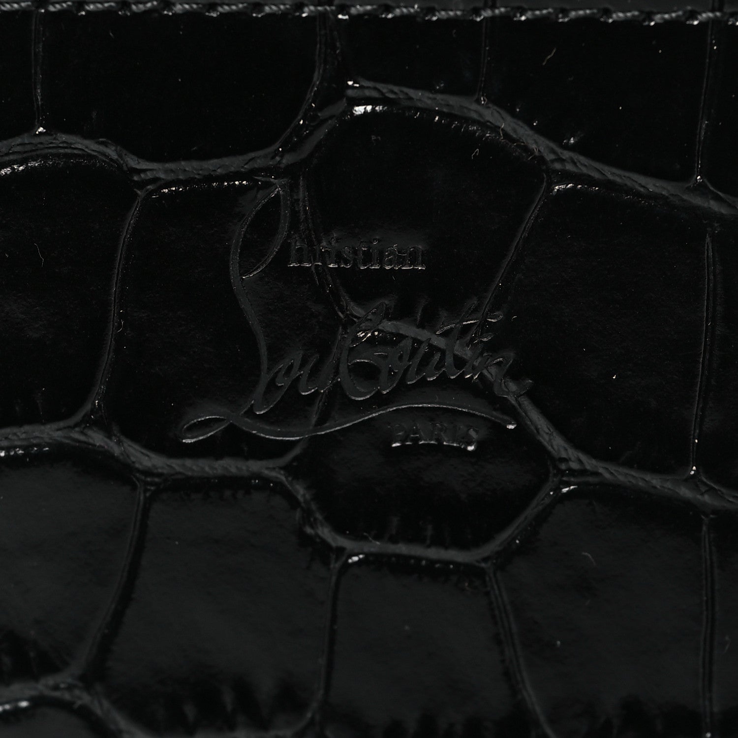 Christian Louboutin Crocodile Embossed Calfskin Spikes Loubinthesky Paloma Crossbody Phone Case Black 6 of 9