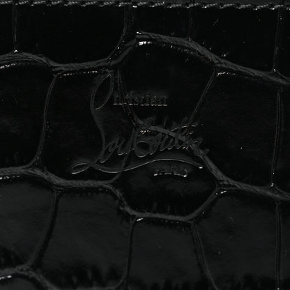 Christian Louboutin Crocodile Embossed Calfskin Spikes Loubinthesky Paloma Crossbody Phone Case Black 6 of 9