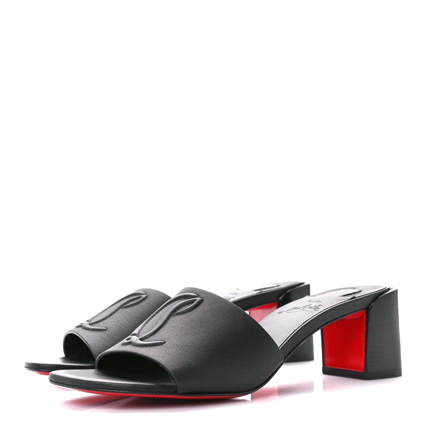 Calfskin Logo Embossed So CL 55 Mule 36.5 Black