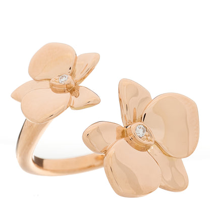 Cartier 18K Pink Gold Diamond Caresse D'Orchidees Par Cartier Ring 54 7 1 of 7