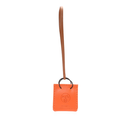 Hermes Milo Lambskin Swift Shopping Bag Charm Feu Gold 1 of 3