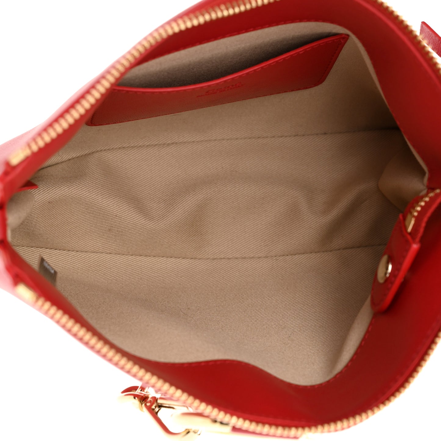 Supple Lambskin Small Faye Soft Zippered Shoulder Bag Red Crush