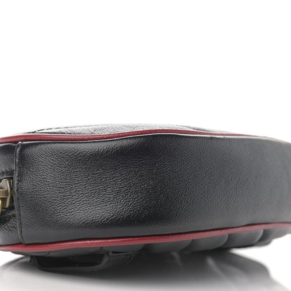 Gucci Azalea Calfskin Matelasse Diagonal Torchon GG Marmont Belt Bag 95 38 Black Romantic Cerise 10 of 17