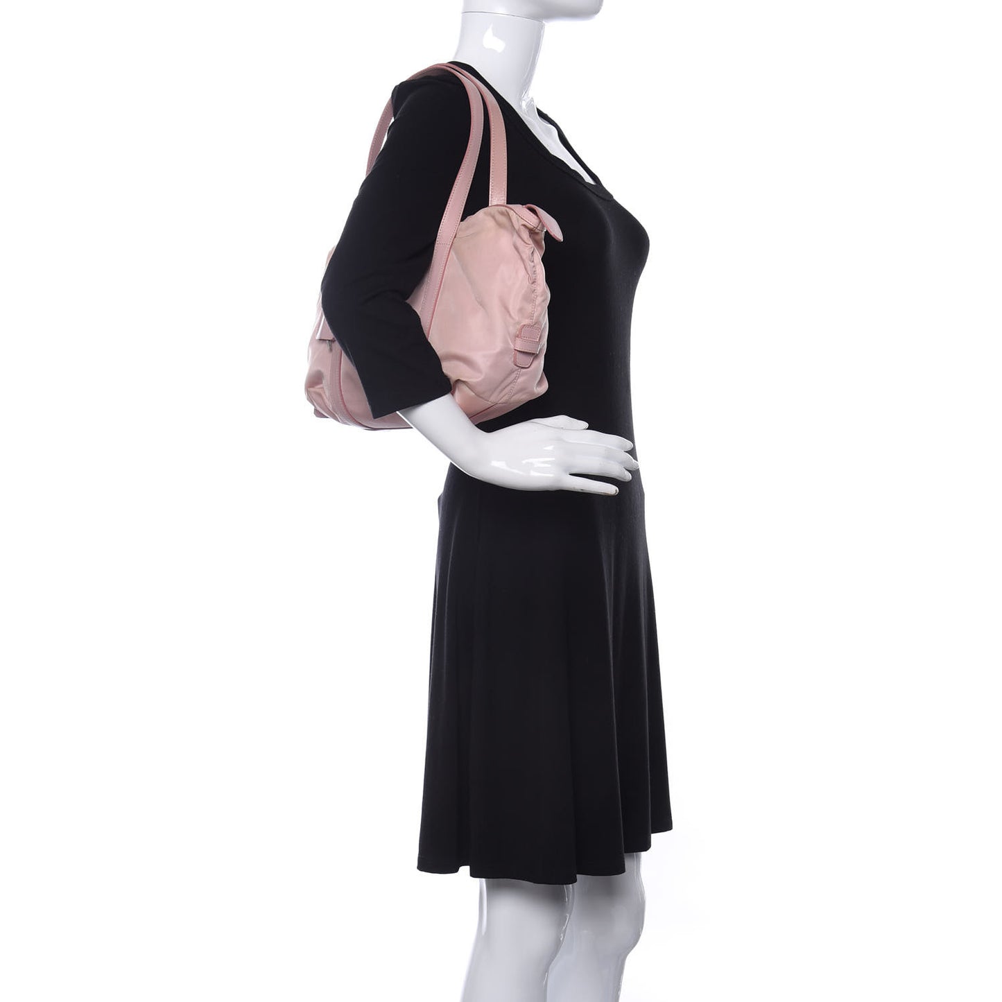 Tessuto Nylon Shopping Satchel Alabastro