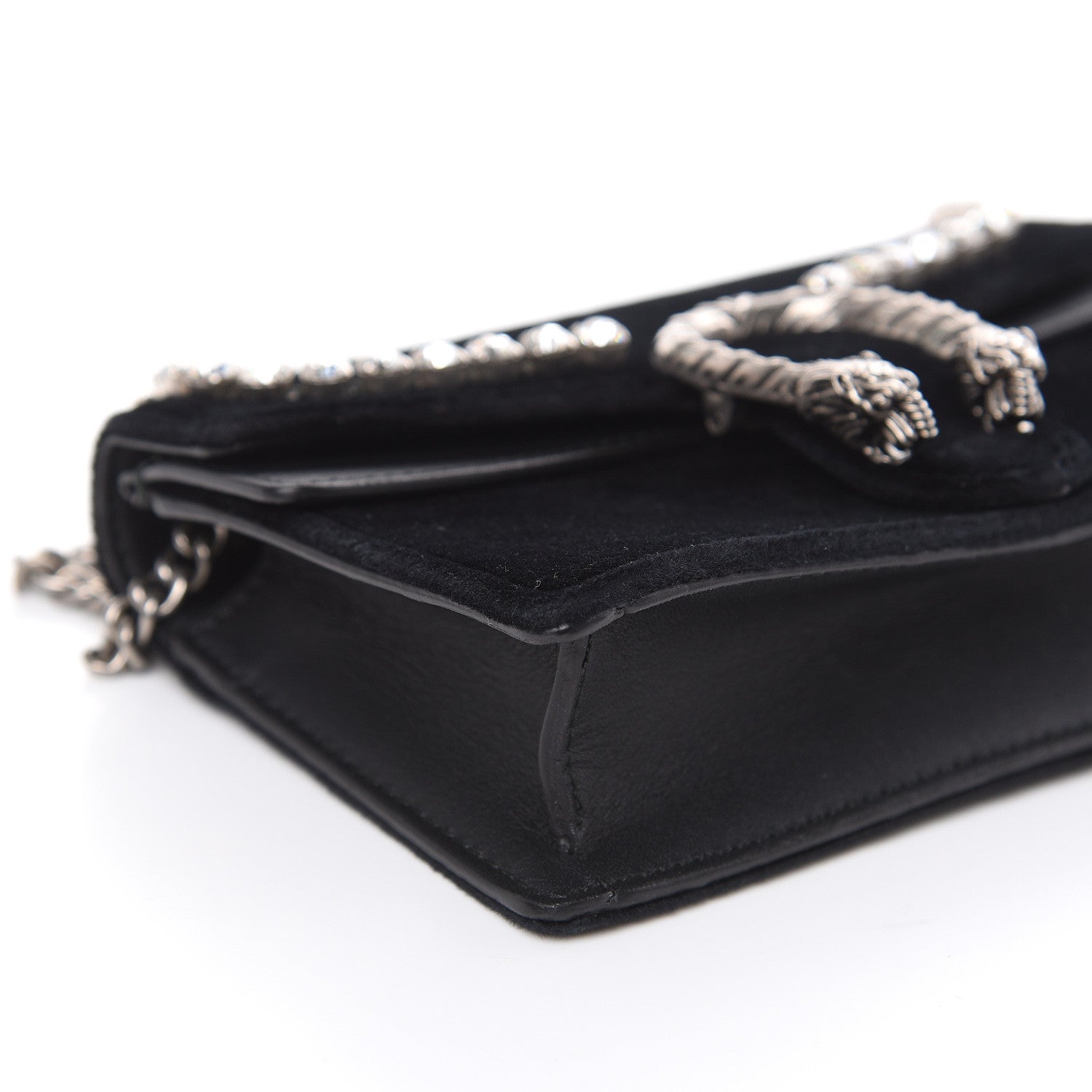 Gucci Velvet Crystal Super Mini Dionysus Shoulder Bag Black 7 of 10