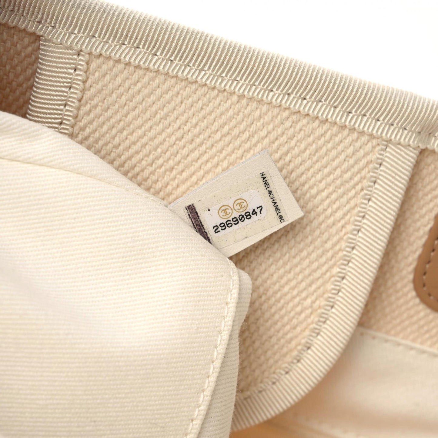 Canvas Pearl Medium Deauville Tote Ecru Beige