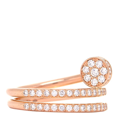 Cartier 18K Pink Gold Diamond Double Juste Un Clou Paved Ring 49 4.75 9 of 16