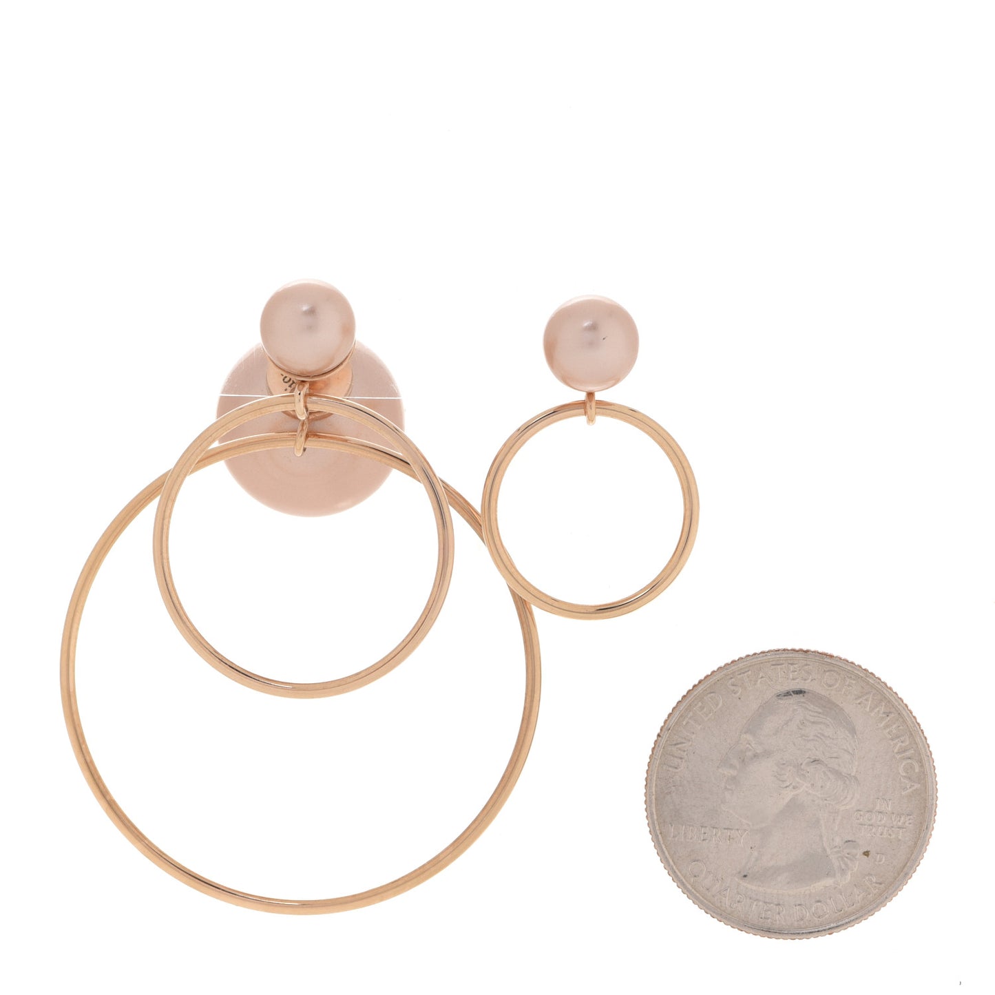 Pearl Mise En Dior Tribal Hoop Earrings Pink