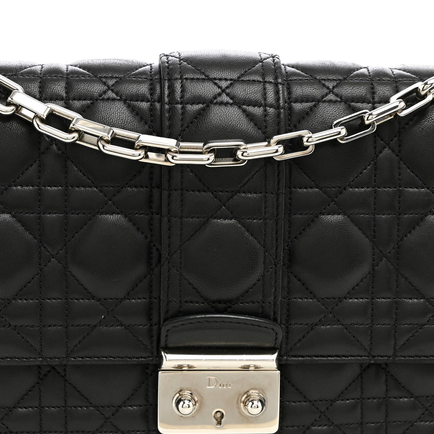 Lambskin Cannage Medium Miss Dior Flap Black