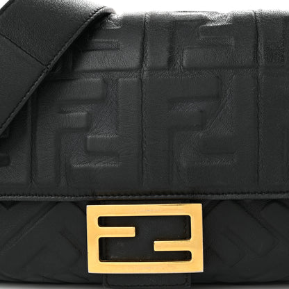 Fendi Nappa FF 1974 Embossed Baguette Black 8 of 10