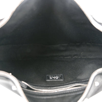 Versace Calfskin Studded Small Repeat Zip Hobo Black 5 of 9