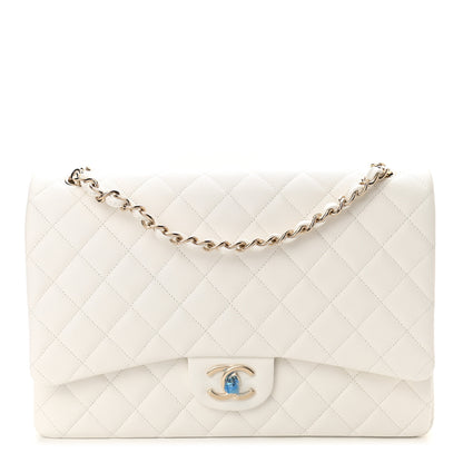 Chanel Caviar Quilted Maxi Double Flap White 1 of 10