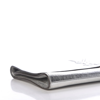 Saint Laurent Metallic Textured Large Belle De Jour Clutch Silver 5 of 13