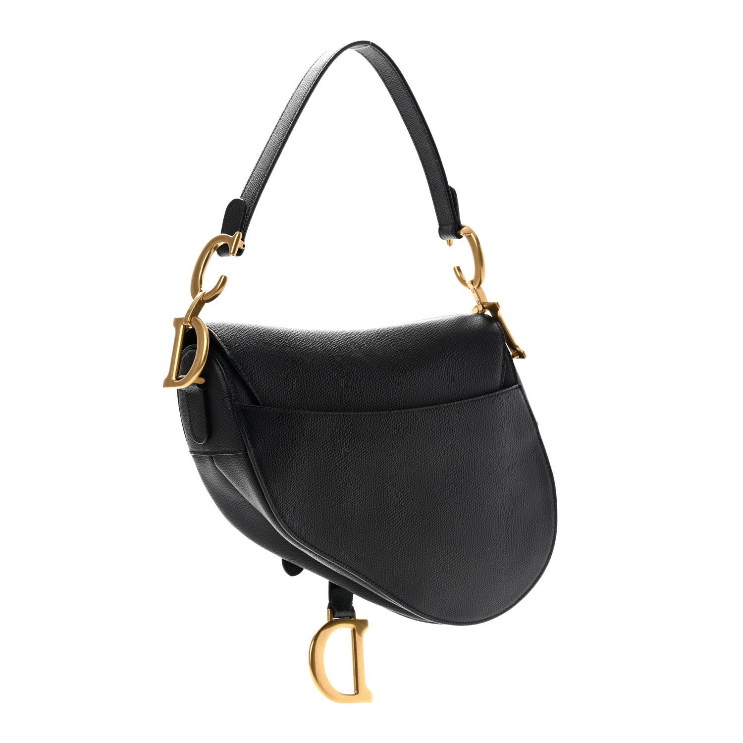 Christian Dior Grained Calfskin Saddle Bag Black 3 of 13