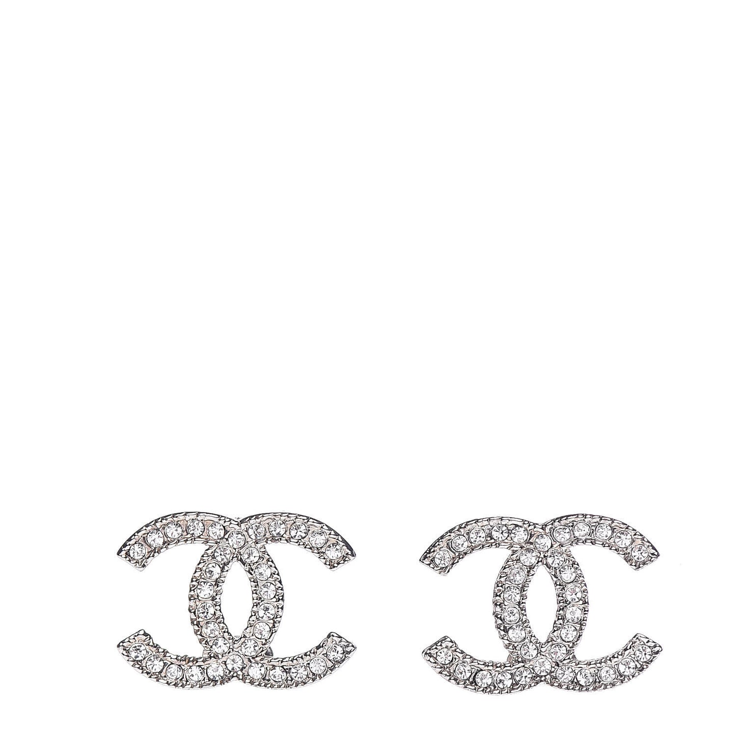 Crystal CC Earrings Silver