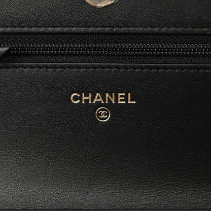 Chanel Caviar Quilted CC Filigree Wallet On Chain WOC Black 6 of 13
