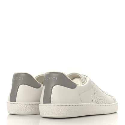 Gucci Calfskin Interlocking G Perforated Mens Ace Sneakers 8 White Grey Sky 5 of 10
