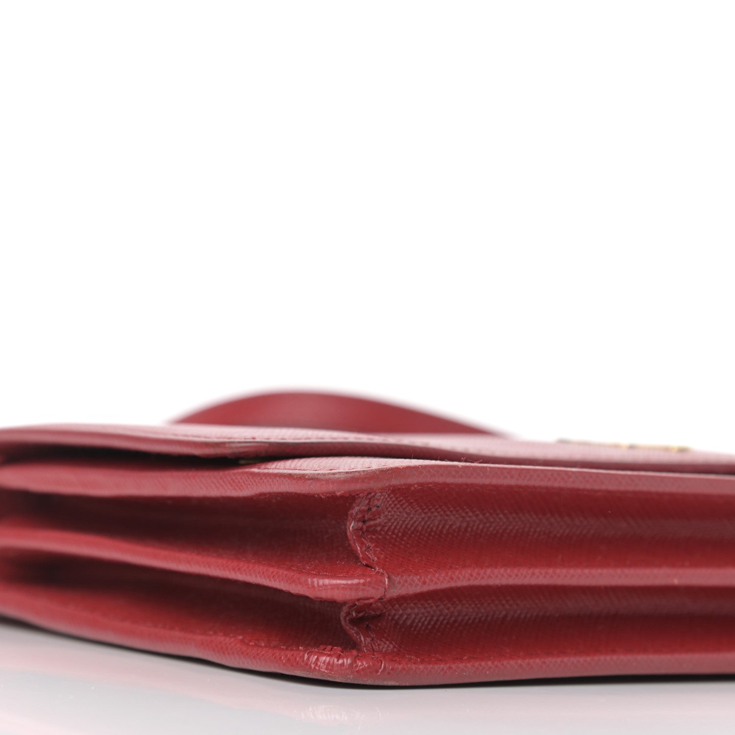 Prada Saffiano Metal Flap Wallet With Strap Fuoco 12 of 14