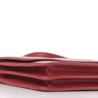 Prada Saffiano Metal Flap Wallet With Strap Fuoco 12 of 14