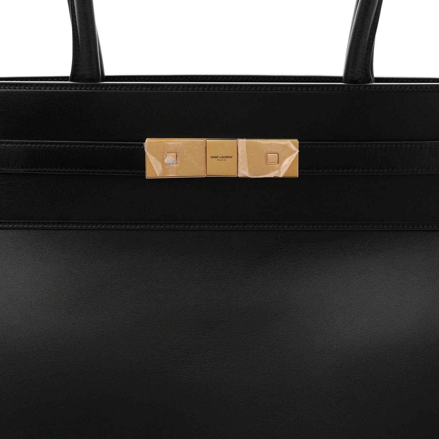Smooth Calfskin Manhattan North South Shopper Tote Black