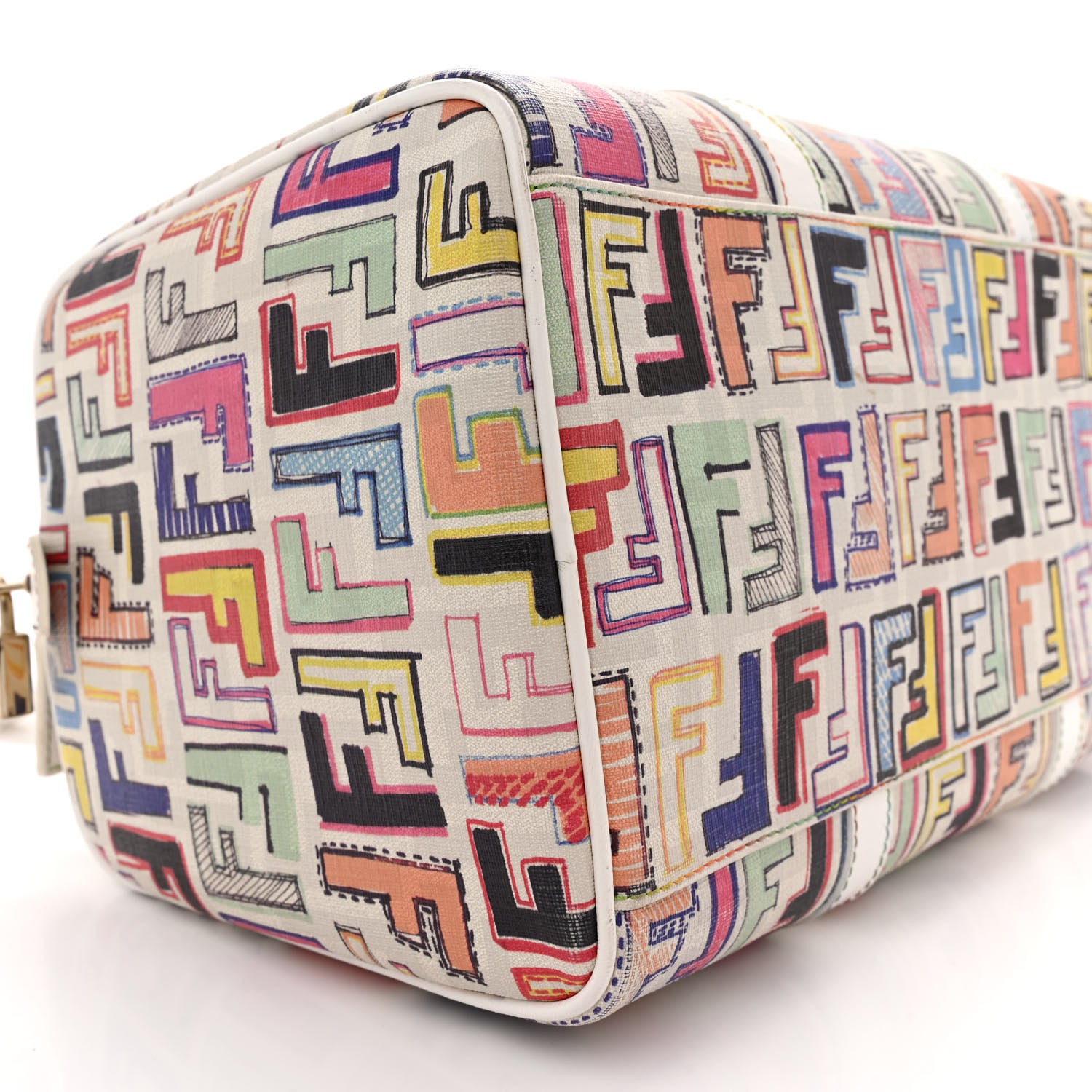 Fendi Zucca Spalmati Vitello FF Multicolor Forever Boston Multicolor White 9 of 15