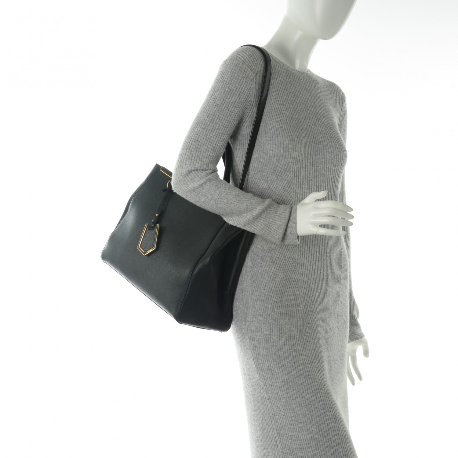 Fendi Vitello Elite Regular 2Jours Tote Caffe Noir 2 of 7