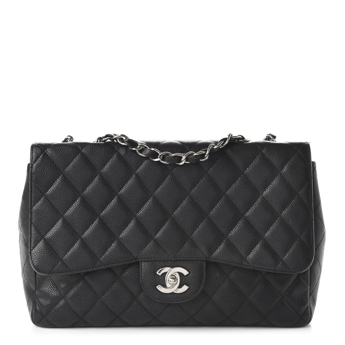 Caviar Quilted Jumbo Single Flap Black