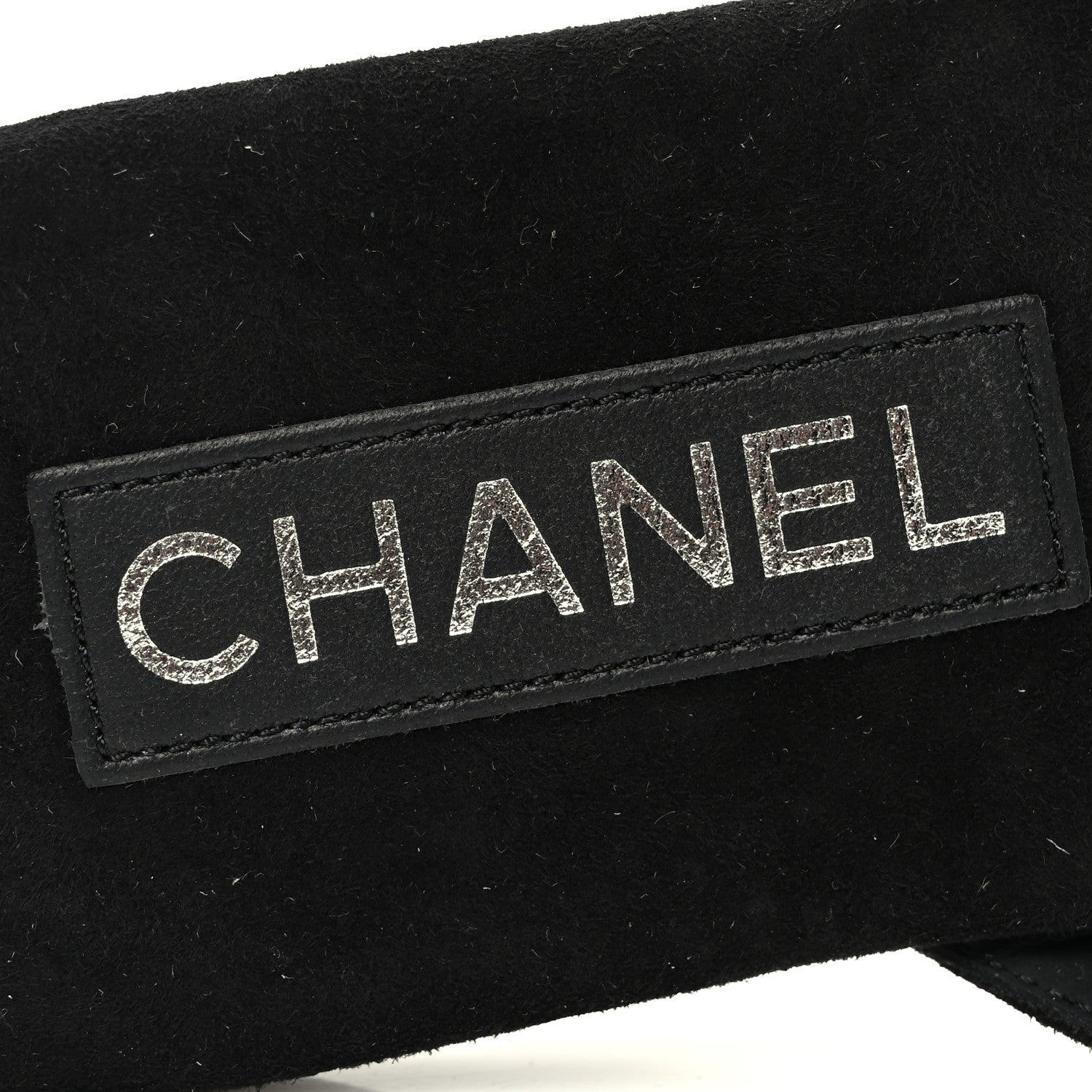 Chanel Suede Kidskin Strass CC Thong Sandals 38.5 Black 7 of 8