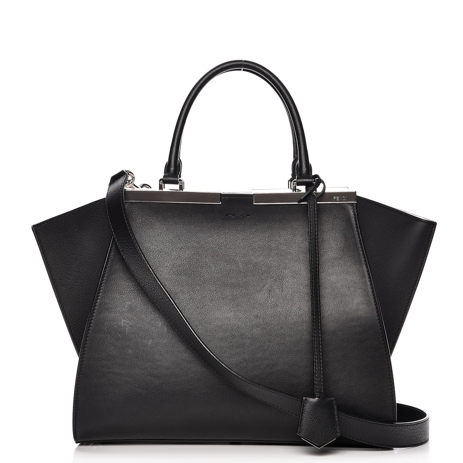 Fendi Vitello Dolce Shiny Nappa Petite 3Jours Tote Black 1 of 9