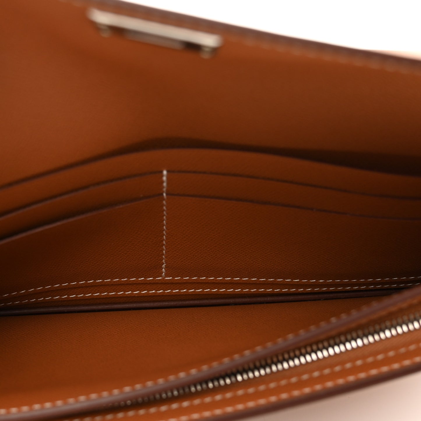 Madame Calfskin Kelly Pocket Long Wallet Gold