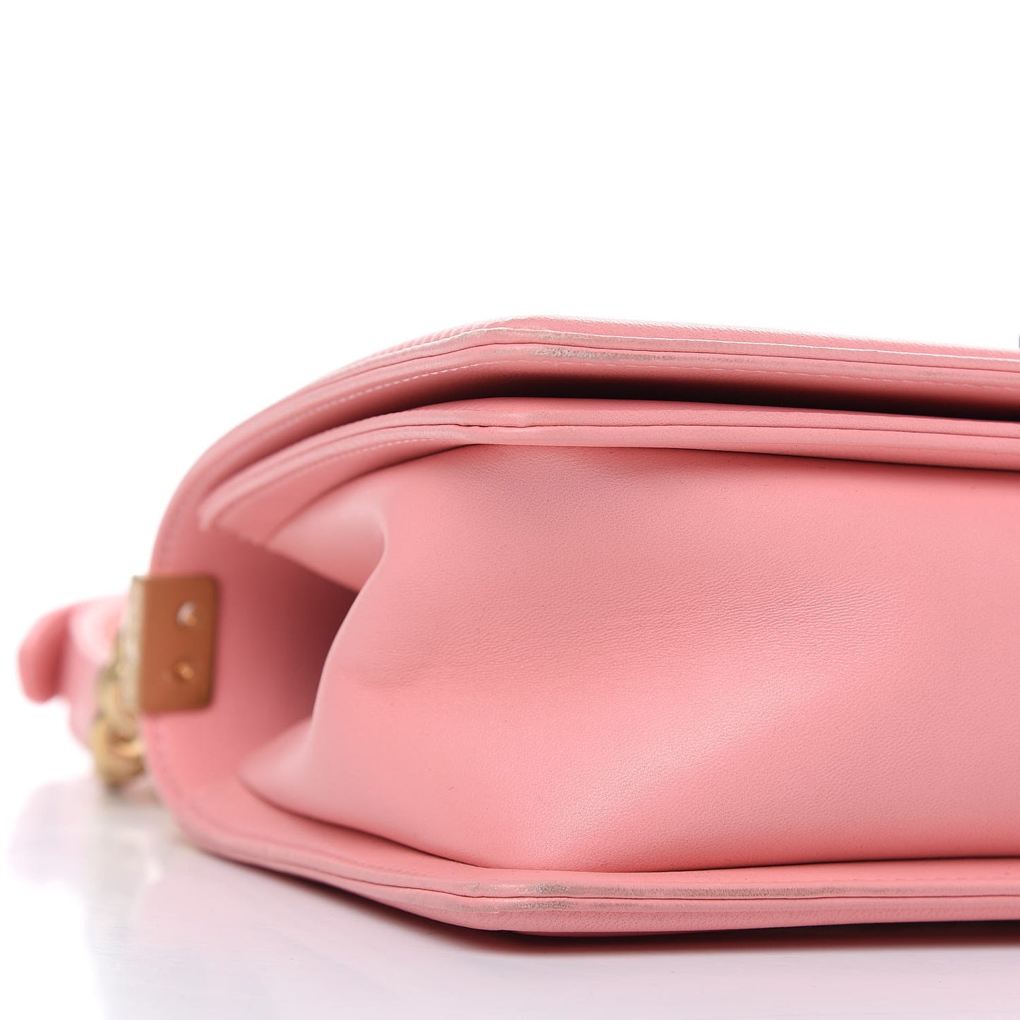 Fabric Chevron Braided Medium Boy Flap Light Pink Ivory