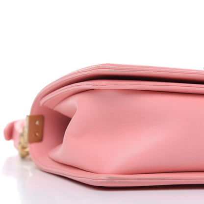 Chanel Fabric Chevron Braided Medium Boy Flap Light Pink Ivory 8 of 10