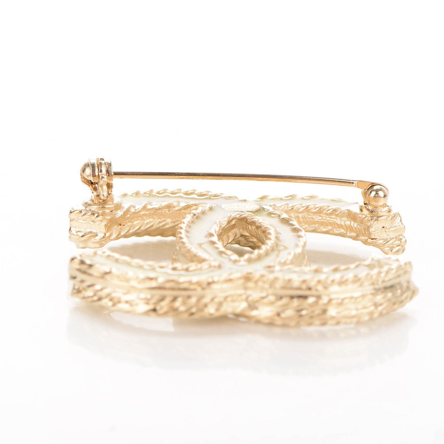 Crystal CC Brooch Light Gold